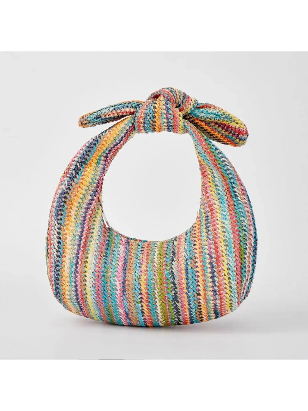 Women’s Rainbow4 Straw Woven Clutch Purse Crossbody Evening Wedding Handbag
